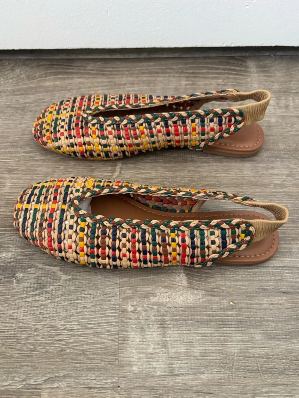 Steve Madden Rumi Slingback Flats Womens 7 Multicolor Woven Leather - Picture 5 of 9